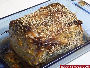 Pork Loin with Mustard, Sesame and Poppy Seeds