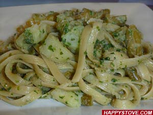 Fettuccine Rigate Pasta with Pesto Ricco