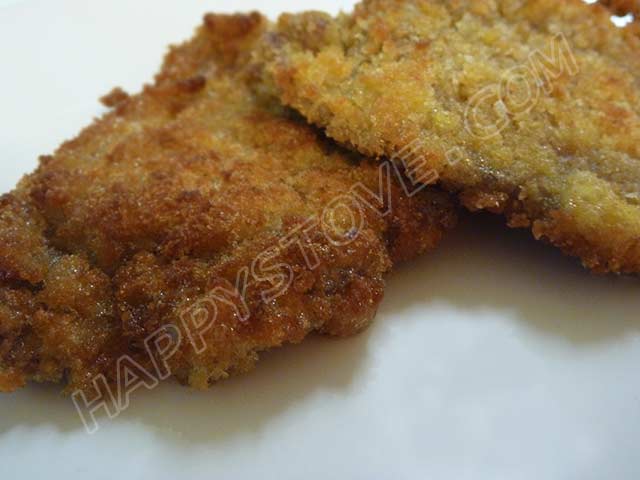Breaded and Fried Veal Schnitzel - By happystove.com